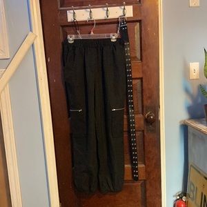 Black pants with Zippers on legs